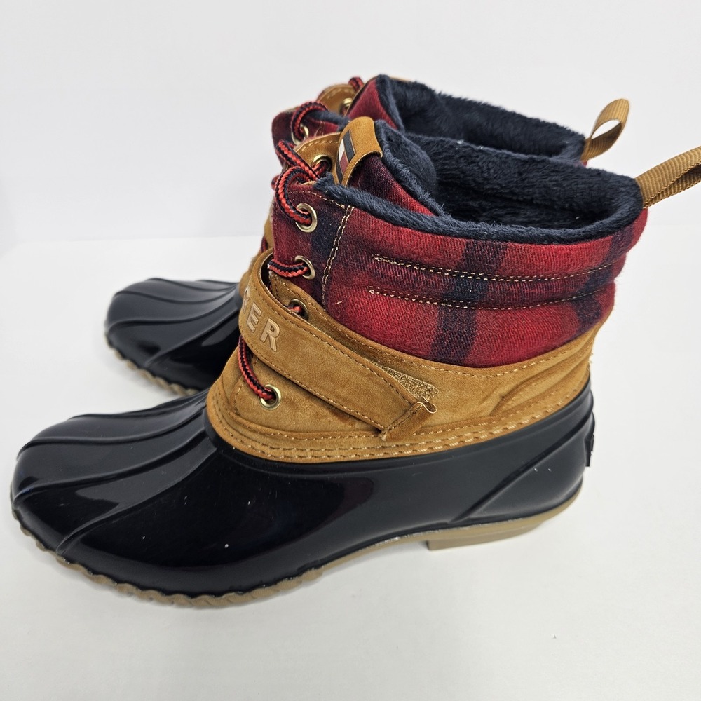 Tommy Hilfiger 7 M Duck Boots Rubber Sole, Waterproof, Tie Closure, Lined